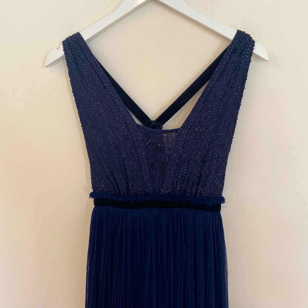 Free People Navy Beaded Maxi Dress
